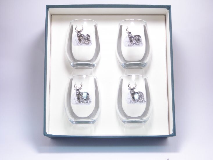 Deer, Stemless Wine, 11oz - Click Image to Close