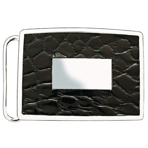 Genuine Alligator Inlay 1 3/16 inch Buckle : Available in 2 Colors