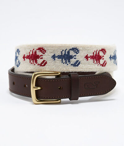 Lobster Needlepoint Belt