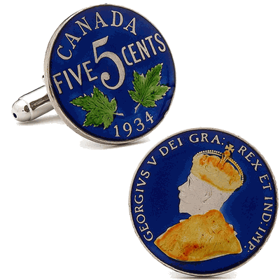 Hand Painted Canada Coin Cufflinks