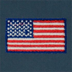 Embroidered Harbor Pants Nantucket Navy with American Flag