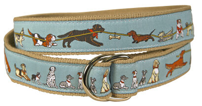 Tug of Dog (Blue-Gray) D-Ring Belt